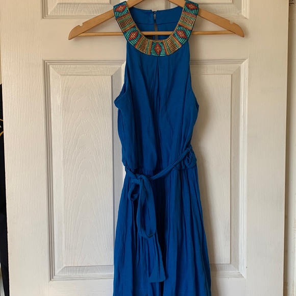 Beautiful summer dress in a royal blue - Picture 3 of 7
